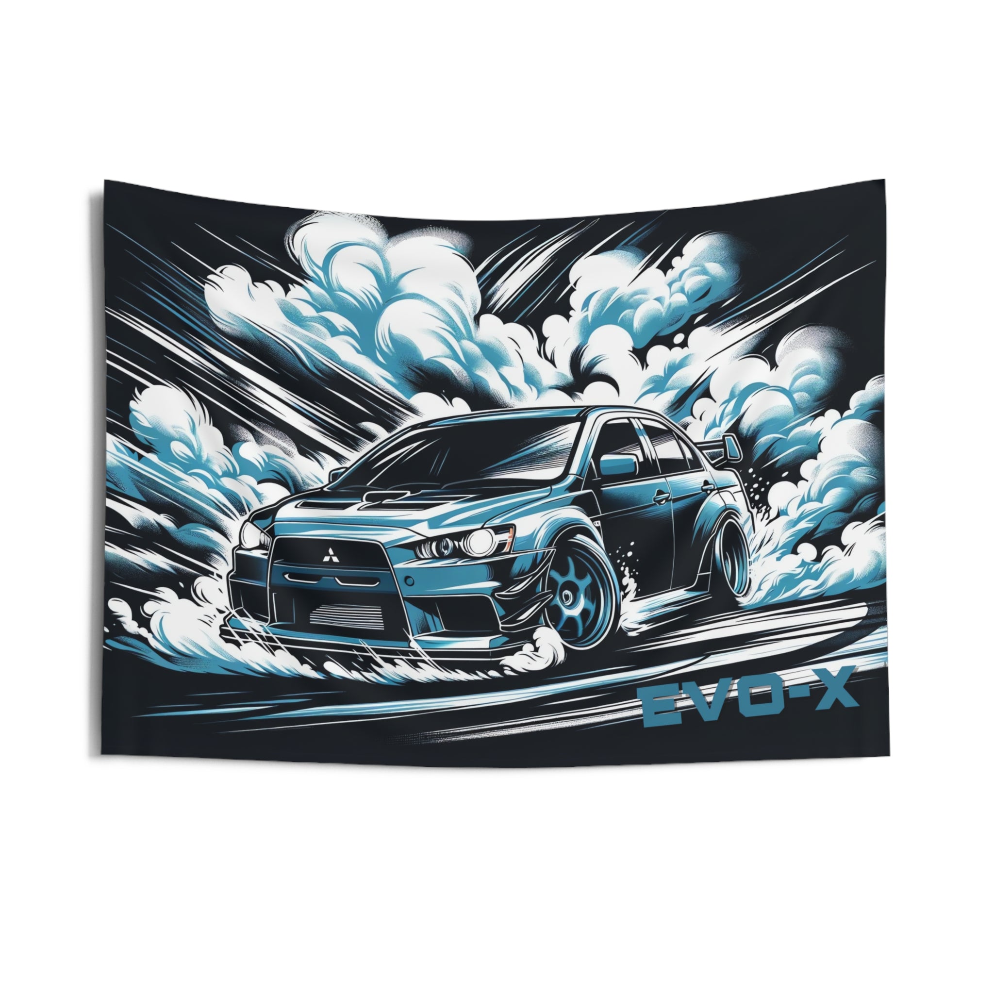 Mitsubishi Evo X Comic Wall Art Tapestry
