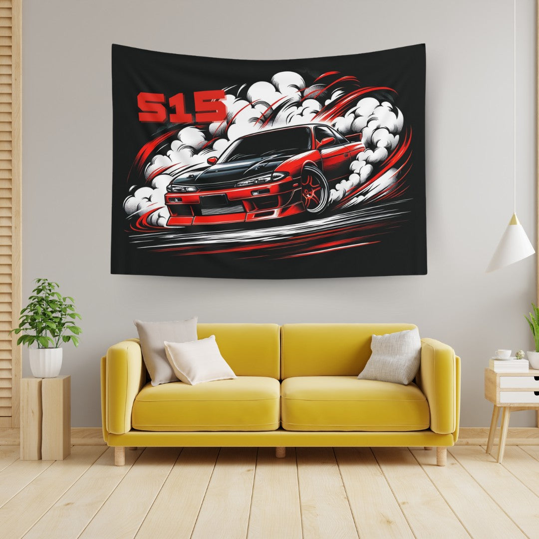 Nissan Silvia S15 Comic Wall Art Tapestry