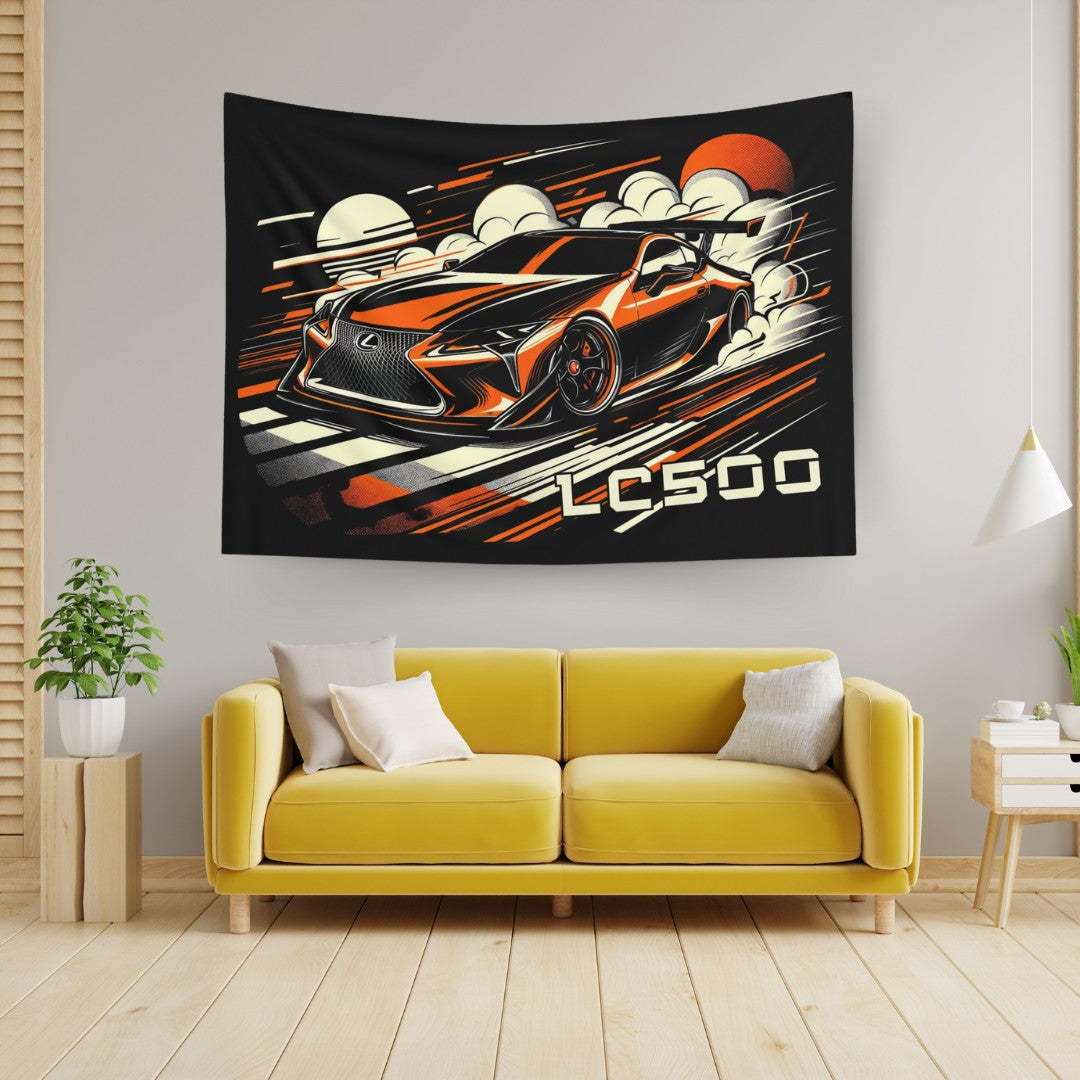 Lexus LC500 Comic Wall Art Tapestry