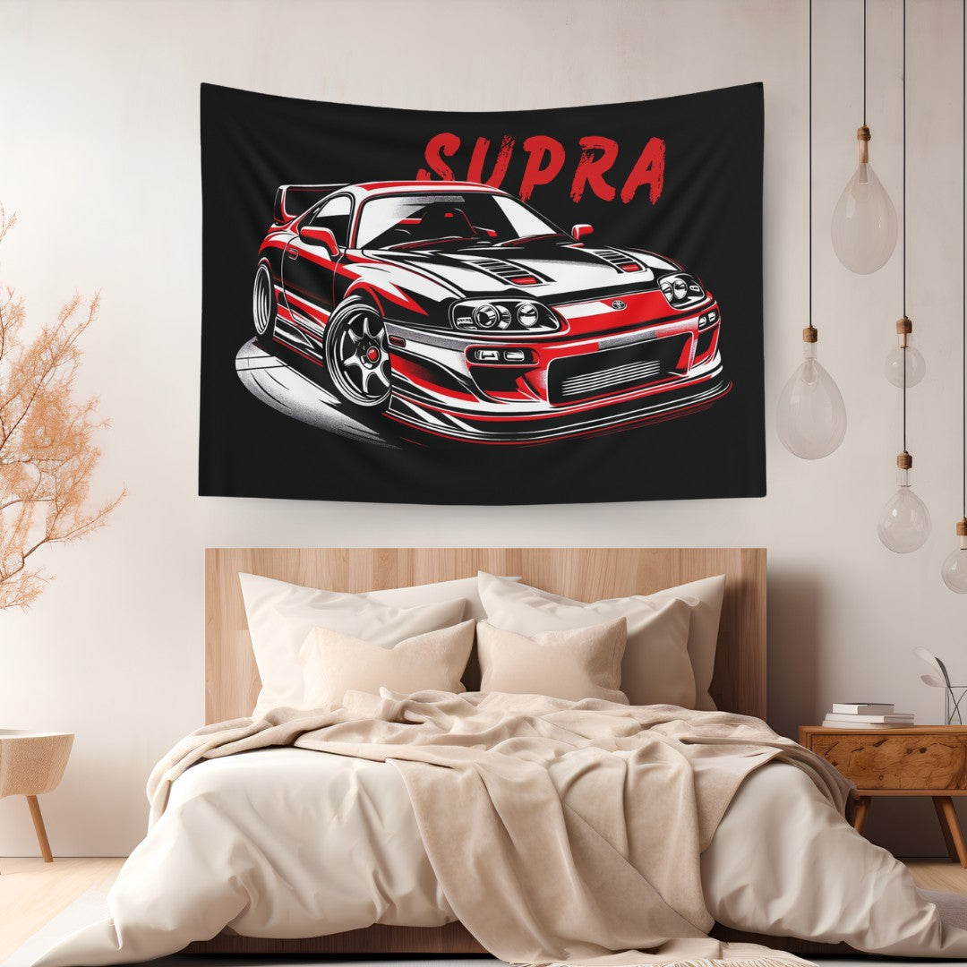 mk4 Toyota Supra Comic Wall Art Tapestry
