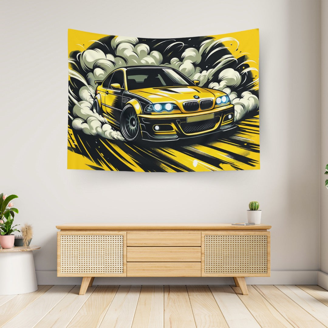 BMW M3 E46 Comic Tapestry