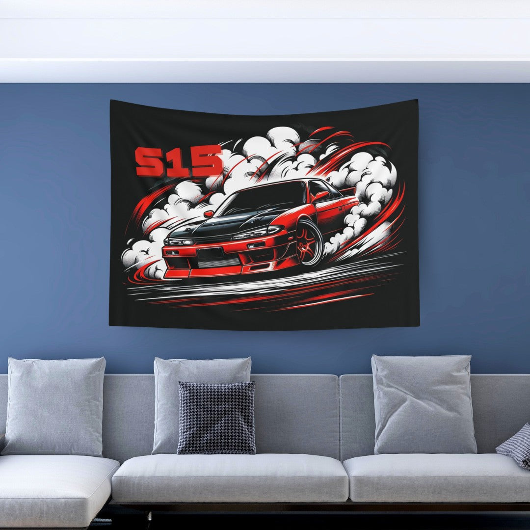 Nissan Silvia S15 Comic Wall Art Tapestry