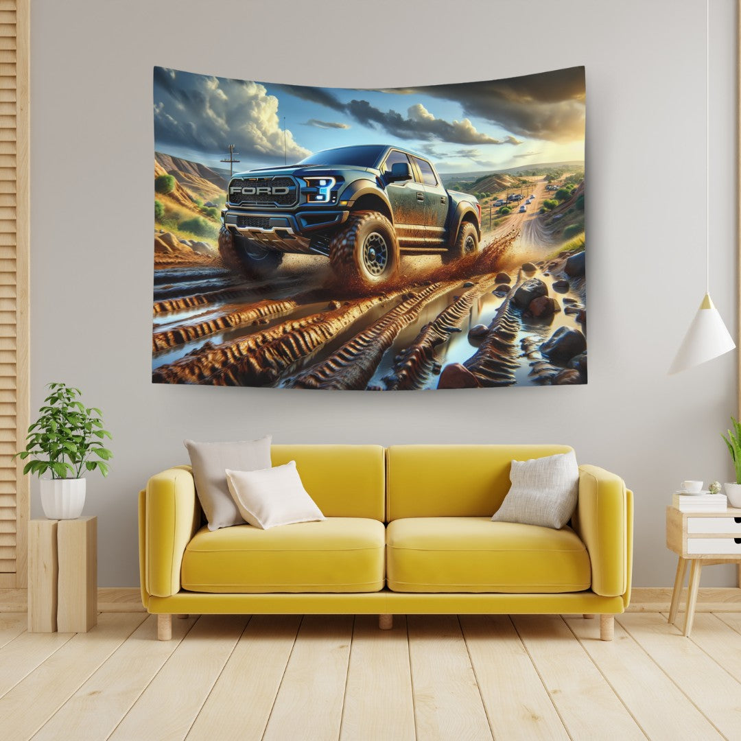 Ford Raptor Off-Road Wall Art Tapestry