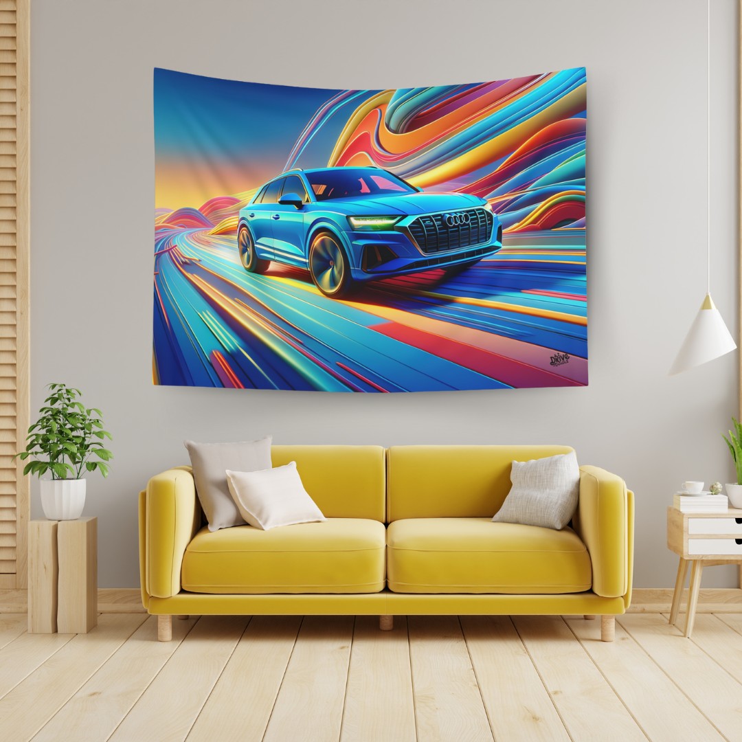 Abstract Audi Q4 Wall Art Tapestry