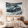 Porsche 911 Carrera Turbo S Comic Wall Art Tapestry