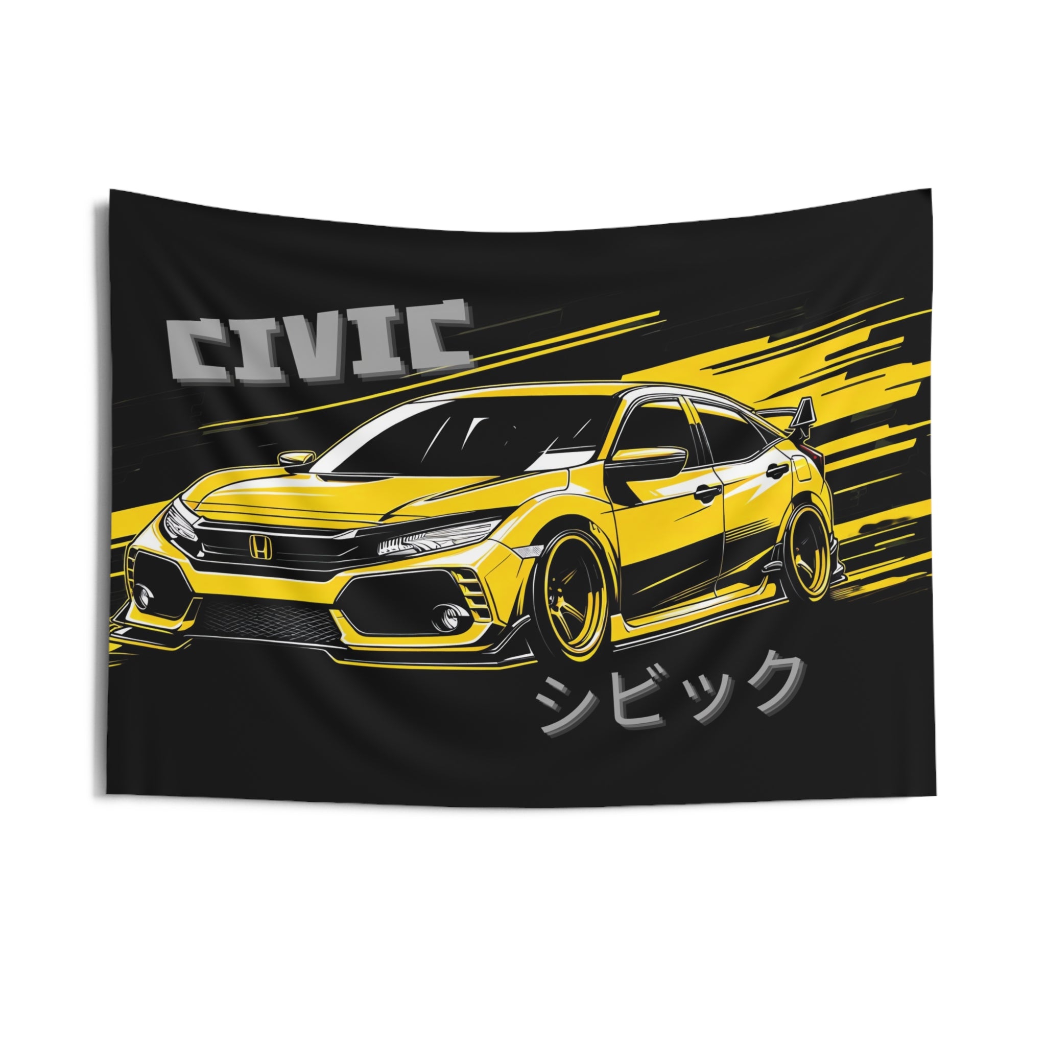 Honda Civic Comic Wall Art Tapestry
