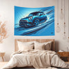 Blue Mini Cooper S Tapestry - DriveDoodle