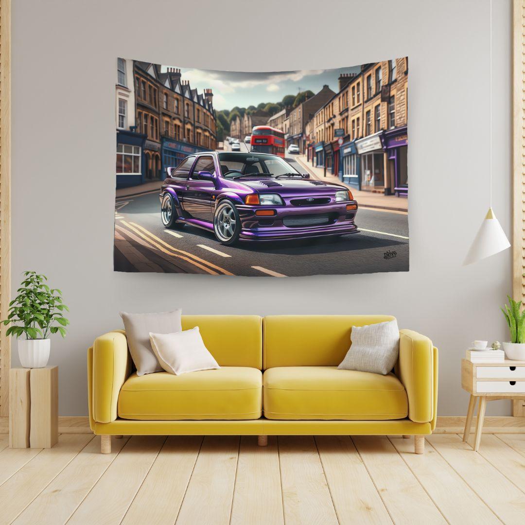 Ford Escort RS Cosworth Monte Carlo Tapestry - DriveDoodle