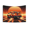 Orange Toyota GT86 Vaporwave Tapestry - DriveDoodle
