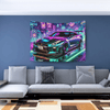 R35 Nissan Skyline GTR Tapestry (Neon Vaporwave) - DriveDoodle