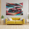 Red Audi RS4 Abstract Tapestry - DriveDoodle