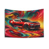 Red Chevrolet Camaro Abstract Tapestry - DriveDoodle