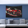 Red Ford Mustang Tapestry - DriveDoodle