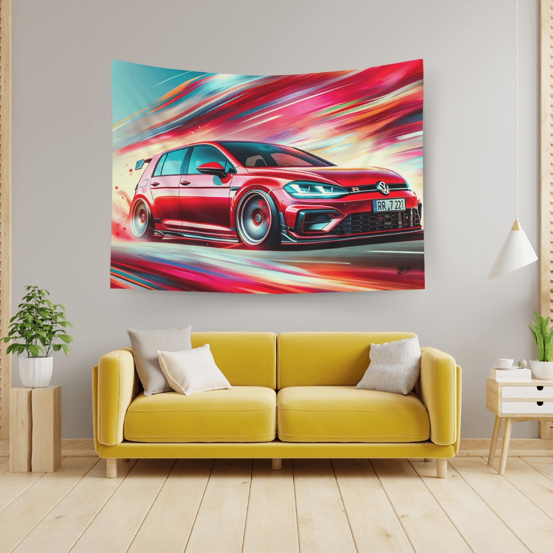 Red Mk7 VW Golf R Tapestry - DriveDoodle