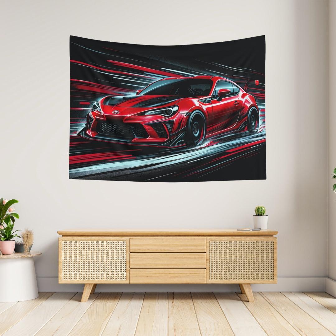 Red Toyota GT86 Tapestry - DriveDoodle