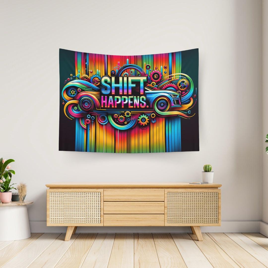 "Shift Happens" Abstract Quote Tapestry - DriveDoodle